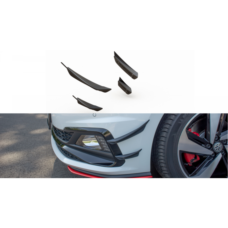 Płetwy przedniego zderzaka (Canards) Maxton Design VW Polo GTI Mk6 (AW)
